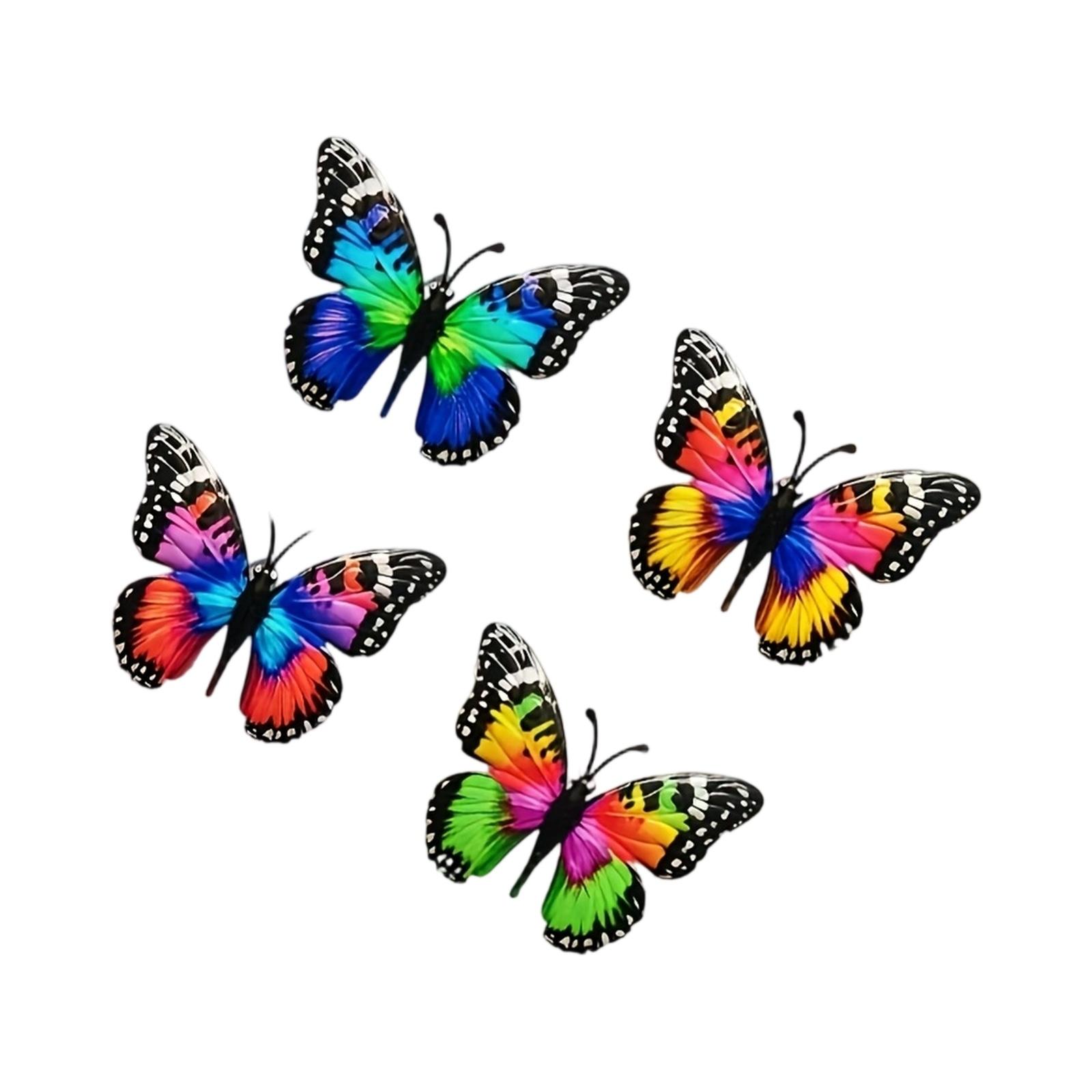 4pcs Metal Butterfly Wall Art Decor красный