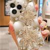 iPhone 14/15/16/17 Pro Max Gold Diamond Floral Anti-Drop Transparent Protective Case