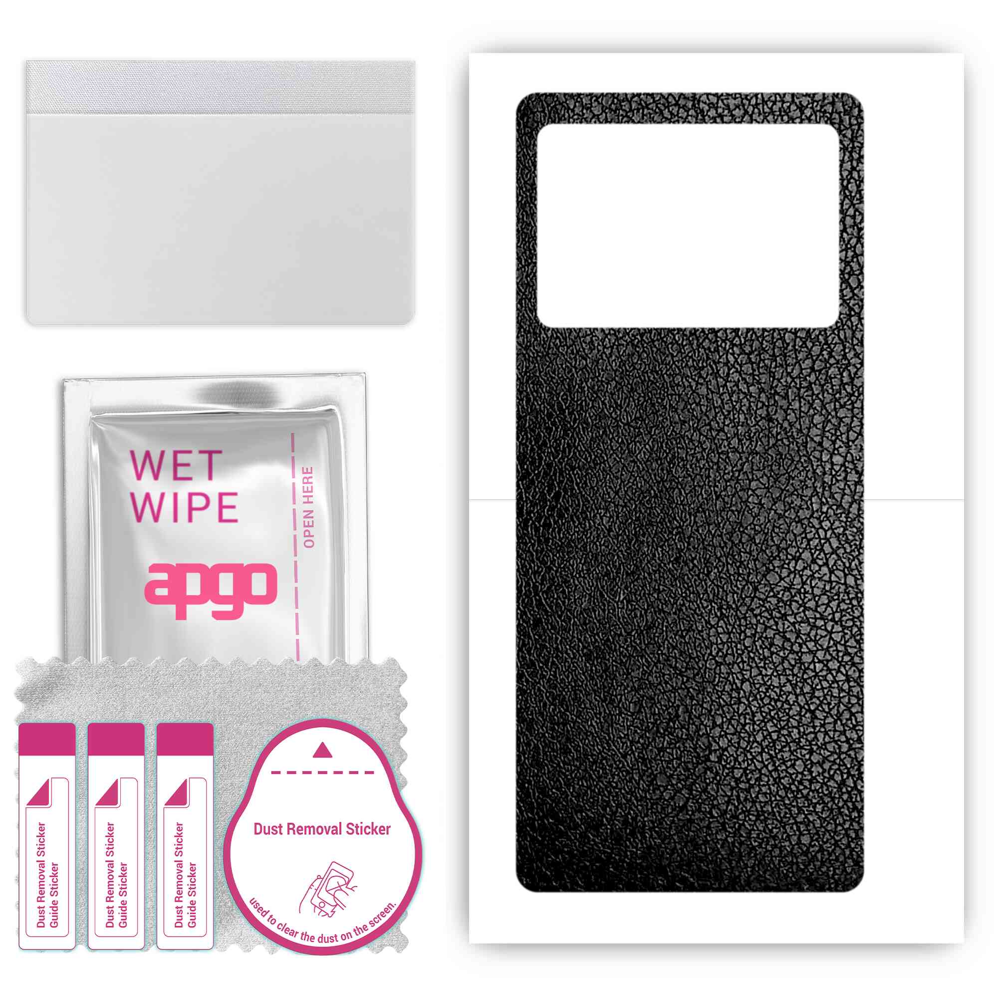 

apgo Protective Skin Sticker for the back compatible with Vivo X Fold Plus, Wrap Film, Foil, Vinyl - Pattern Black Leather