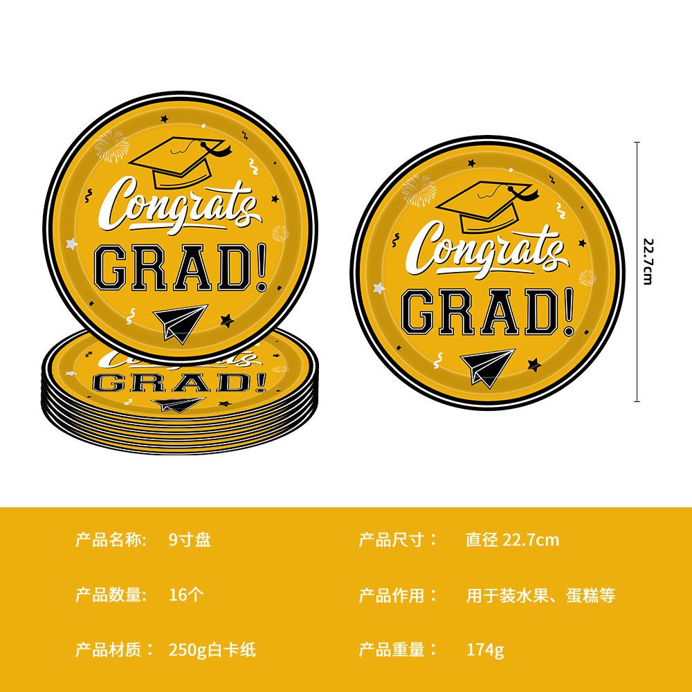 Graduation Season Theme Party Disposable Tableware Set Banner Pe Tablecloth Classroom Arrangement
