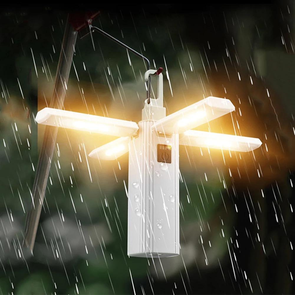 Outdoor Multifunctional Folding Camping Lamp Tent Atmosphere Lamp Handheld Hanging Lamp Portable Lighting Lamp USB Rechargeable