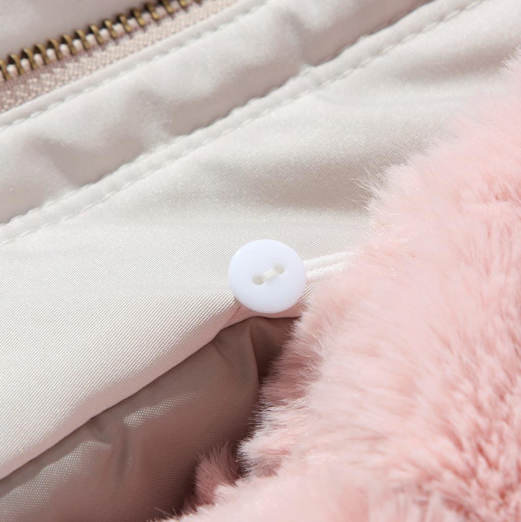 Womens Ladies Warm Feather Plus Size Solid Color Plush Long Sleeve Lapel Imitation Coat