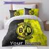 Borussia Custom Name Pattern Bedding,Quilt Set Quilt Cover Pillowcase Home Birthday Gift(1 * Duvet Cover + 2 * Pillowcase, Without Core)