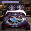 Set Biancheria da Letto Aston Villa Football 3 Pezzi Morbido Set Copripiumino con Federe Set Decorazione Camera da Letto per la Casa