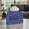 2D Flat 1pc, Tissue Box. Symmetrical Mandala Pattern Napkin Dispenser, Reusable, Daily Desktop Tissue Organizer, Suitable for Kitchen Living Room Bedr
