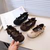 Simple Retro Kids Leather Shoe Round-toe Tassel Ballet Flats for Girls Fashion Versatile Children Causal Shallow Moccasins Shoes