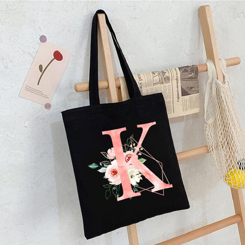 Alphabet Letter A-Z Printed Shoulder Bag Female Casual Student Crossbody Bag Large Capacity