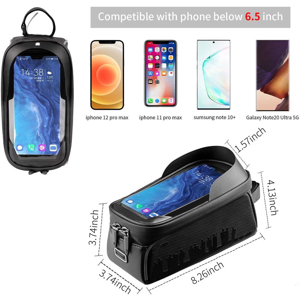 Bike Phone Bag Bicycle Front Frame Bag Waterproof Top Tube