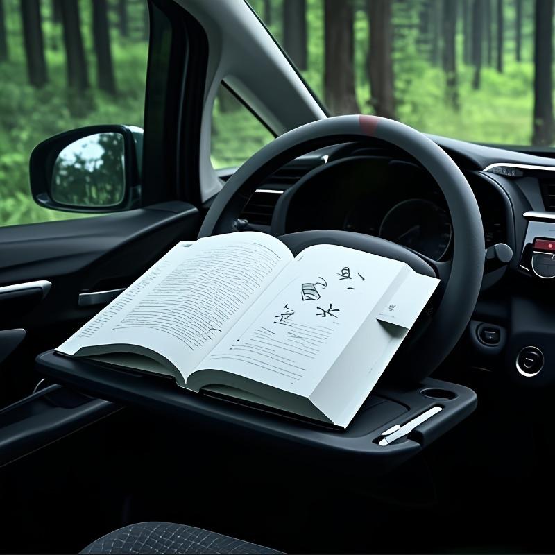 Car Steering Wheel Desk for Laptop,Multipurpose Travel Car Accessories, Car Seat Stand Trays for Eating, Steering Wheel Under Table Console