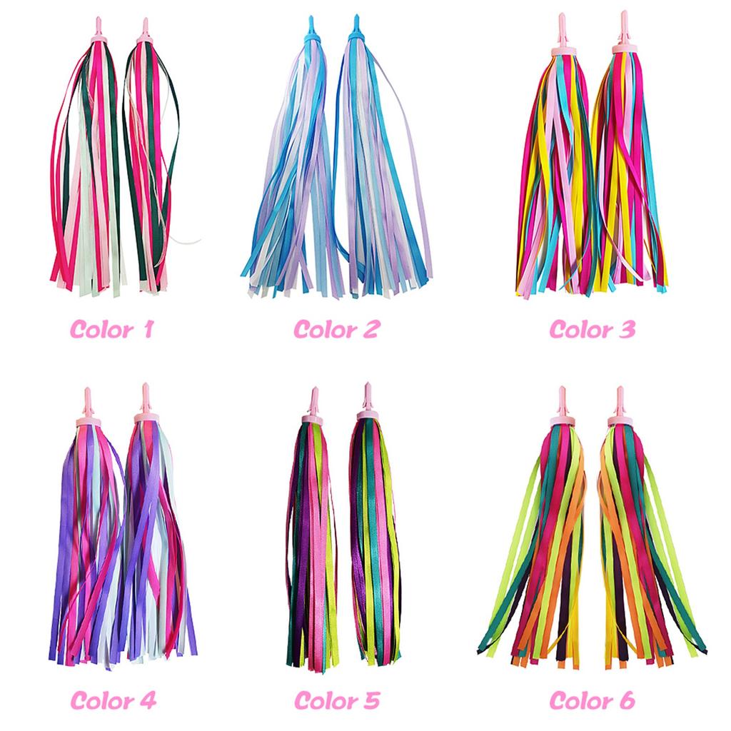2 PCS Kid's Bike Strmers For Girls Boys Children's Tassel Scooters Ribbons Bike Handlebar Strmers Ribbons