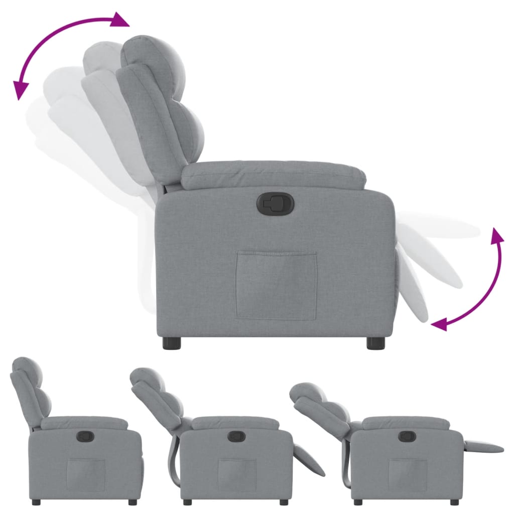 Relaxation Armchair Light Grey Fabric
