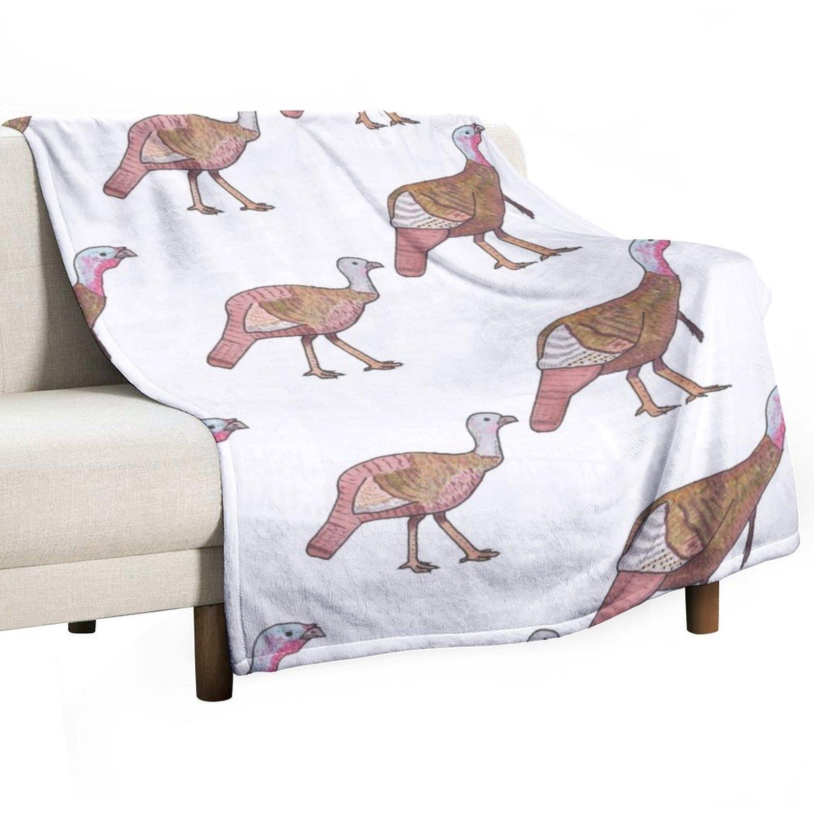 Дикая индейка вид птицы акварель птичья живопись Плед мягкий плюшевый клетчатый постельный плед мягкий клетчатый дорожные пледы 30x40in