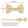 [Allegra K] Bow Tie & Pocket Square 2-Piece Set, Solid Color, for Weddings and Parties, Men's, Champagne, Free Size