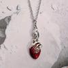 Anatomy Heart Necklace with Elegant Crystals for Trendy Women Seek Unique and Passionate Gothic Jewelry Accessories