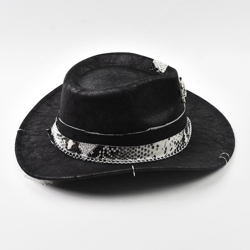Handmade Upturned Brim Western Cowboy Hats For Men Women Punk Style Vintage Fedora Jazz Hats Panama Cowgirl Hat