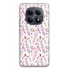 Coque de téléphone - MANIACASE - Xiaomi Redmi Note 15 5G - Silicone TPU - Plumes roses - Noir