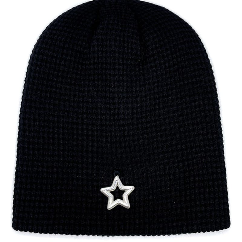 

ИНОМИРНАЯ Звезда Летняя Вязаная Шапка-Бини [Черная] FREE