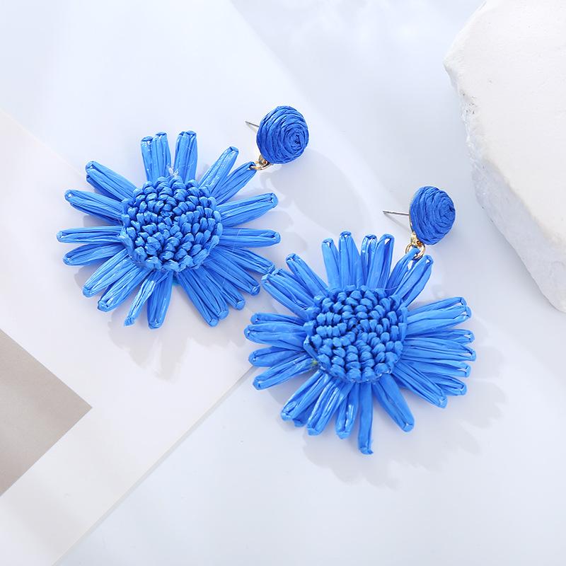 Fashionable Earrings Woven Chrysanthemum Earrings Feminine Temperament Fresh Personality Sunflower Earrings