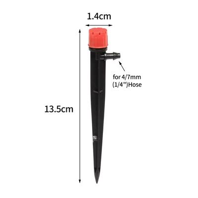 Garden Spike Sprinklers Adjustable Greenhouse Micro Irrigation Watering System Drip Emitters Connector for 4/7mm 1/4" Hose