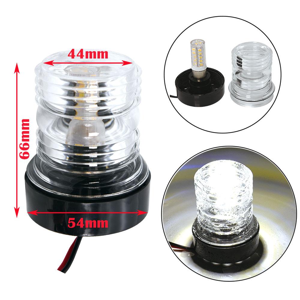 

Waterproof LED Anchor Light Boat 12-24V Marine Boat Yacht Navigation Light All Round 360 Degree 3 Color Accessories Marine Light белый