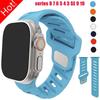 NEW Silicone Bands For Apple Watch Strap Ultra 2 49mm 45/44mm 40/41mm Sport Bracelet Iwatch Series 8 7 6 5 4 3 SE 9 10 42mm-46mm