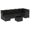 VidaXL Salon de jardin 8 pcs avec coussins noir résine tressée 3217975