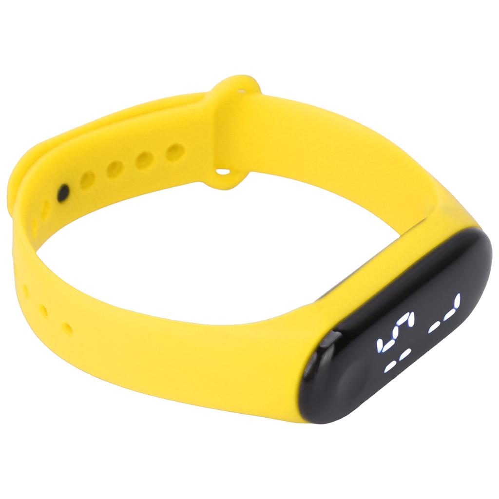 Digital Watch LED White Light Display Plastic Mirror Electronic Movement Silicone Strap Sports