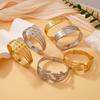 Gold-Plated Wheat Ear Open Cuff Bracelet for Women - Elegant and Versatile Titanium Steel Jewelry