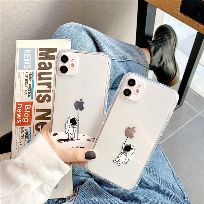 Space astronaut iPhone14promax mobile phone case all-inclusive Apple 15 Pro protective case transparent 13 soft case
