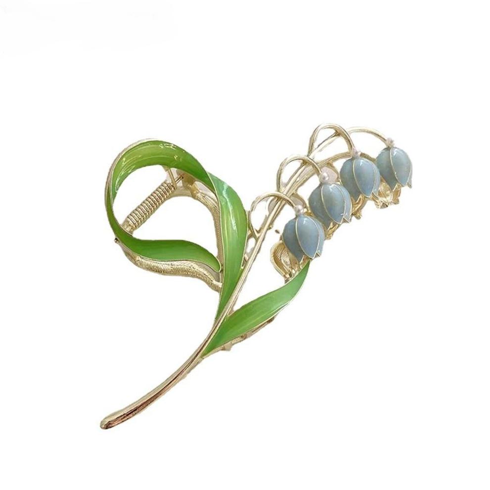 Elegantní tulipánové drápky do vlasů Pokrývka hlavy pro ženy Dívky Trendy cop do culíku Spona na dráp Ornament Bell Orchidej Vlasové doplňky Pokrývky hlavy Diadém