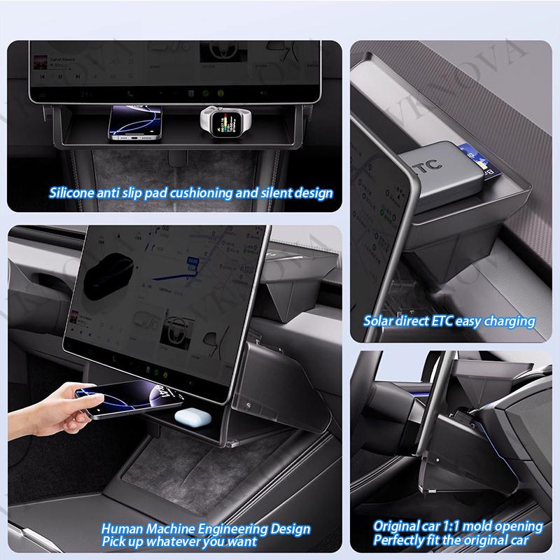 For Tesla Model Y Standard 2025 Car Storage Box Hidden Storage Organizer Case Tray Under The Central Control Screen For Model3 Y
