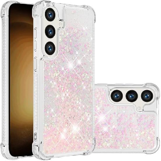 Hülle für Samsung Galaxy S24 FE Hülle Glitzer Bling Niedlich Klar Handyhülle Flüssiger Treibsand Stoßfest Schützender Bumper Weiche TPU Abdeckung für Samsung