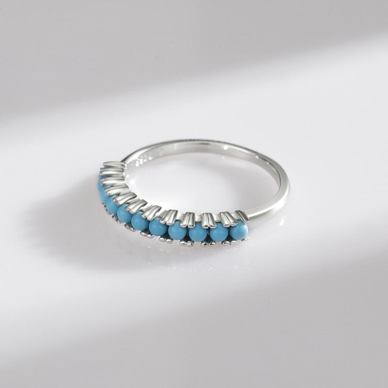 MODIAN 925 Sterling Silver Stackable Turquoise Luxury Ring Vintage Fine Jewelry For Women Gift Simple Fashion Style