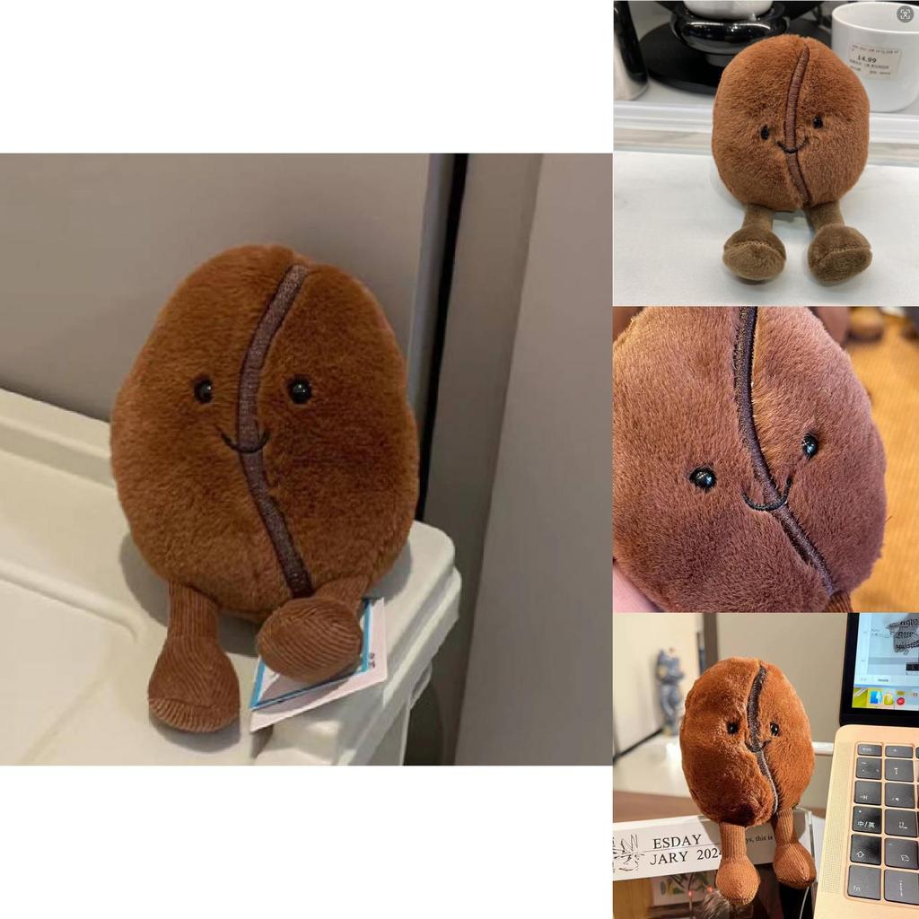 Niedliche Kaffeebohne Plüschpuppe Spielzeug Serie Kaffeetasse Hängeanhänger Geschenk für Freundin 13cm Braun