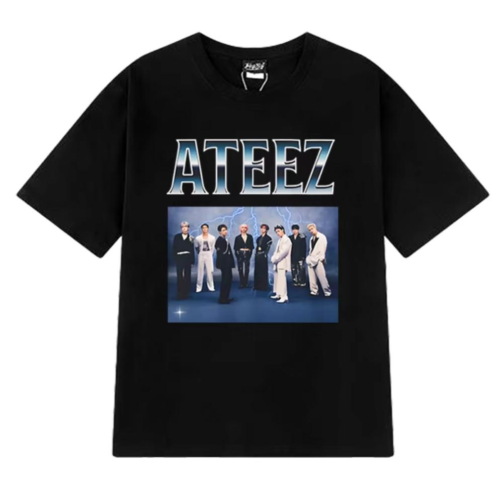 2025 Korea Kpop ATEEZ Group Graphic T Shirts Men Women Fashion Y2k Short Sleeve Tshirt Unisex Oversized Fashion Cotton Clothing