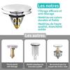Bonde de lavabo - AIMOONSA - Pop-up universelle - Inox &amp; cuivre - Diam. 34-38 mm - Passoire anti-obstruction