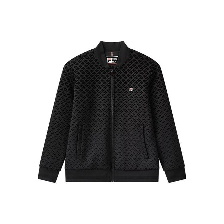 

FILA All Over Logo Вязаная повседневная куртка Мужские куртки Черные F11M041708F-NV S