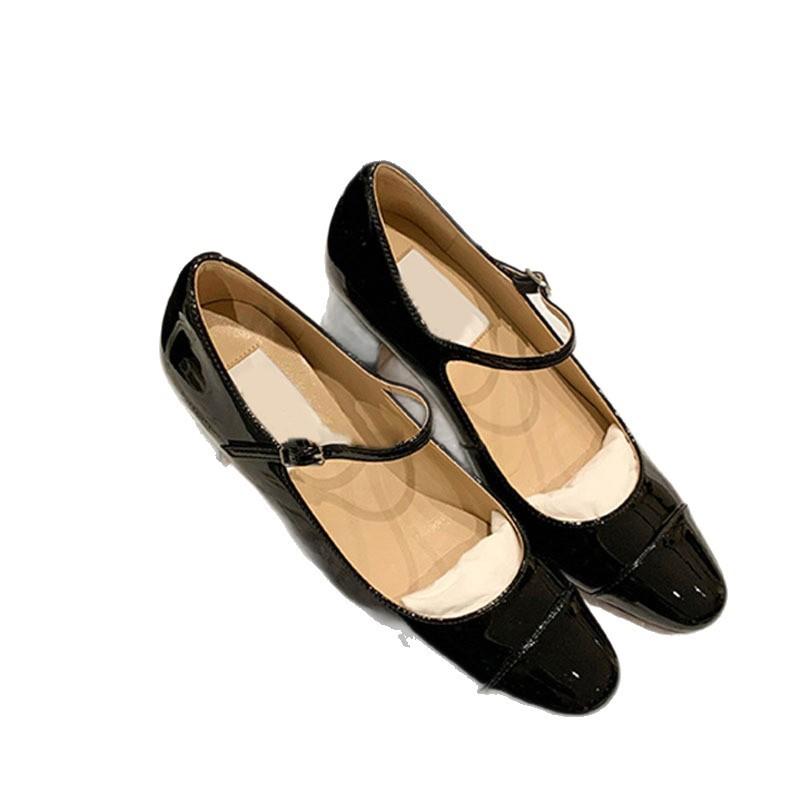 Su Yinyin has the same French round head versatile color matching thick heel Mary Jane shoes temperament fairy style commuting thick heel single shoes