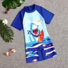 2025 Summer Kids' Cartoon One-Piece Swimsuit for Girls and Boys - Short-Sleeved