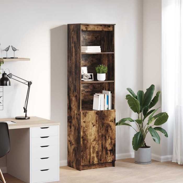 VidaXL Buffet haut chêne fumé 50x35x180 cm bois d'ingénierie, armoire, armoire latérale, armoire de rangement haute, armoire 3328466