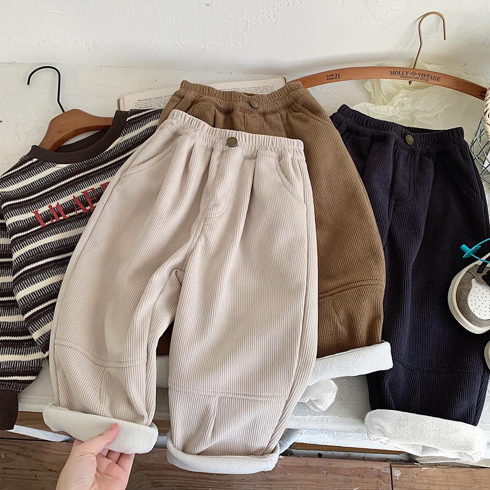 Kino Boys' Winter Fleece-Lined Straight-Leg Casual Pants - Thick and Warm