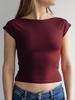 Top da Donna Y2K Sexy Senza Schiena a Manica Corta Monocolore per Primavera/Estate 2026