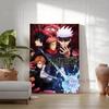Tapisserie Personnages Principaux Jujutsu Kaisen Gojo Megumi Nobara Scène de Combat Impression Anime Action Accroche Murale pour Décoration de Chambre
