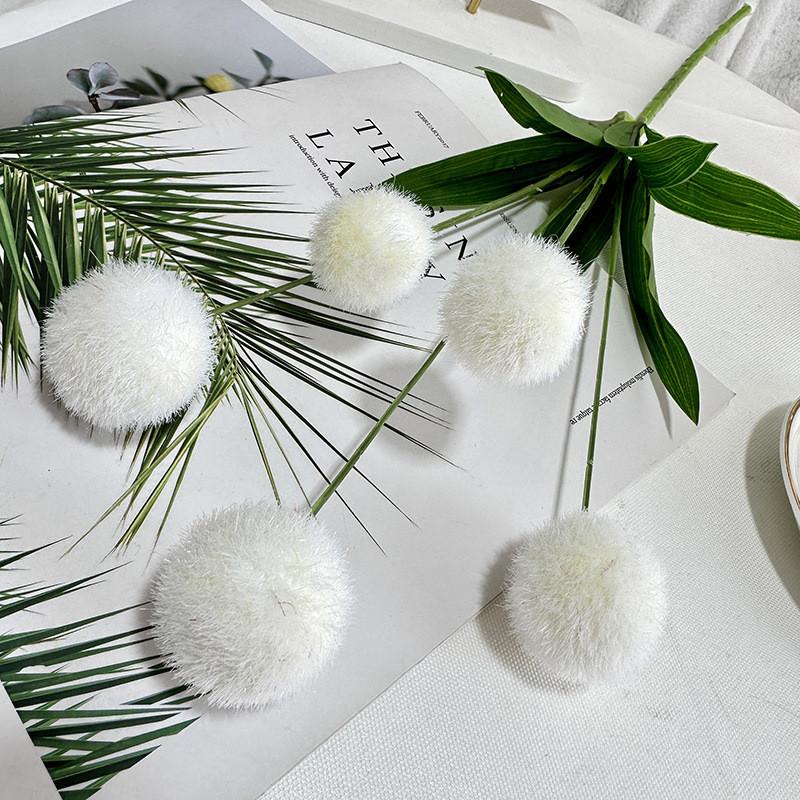 Ball Flower Wedding With Soft Flocking For Photography Studio And Home Decor Use