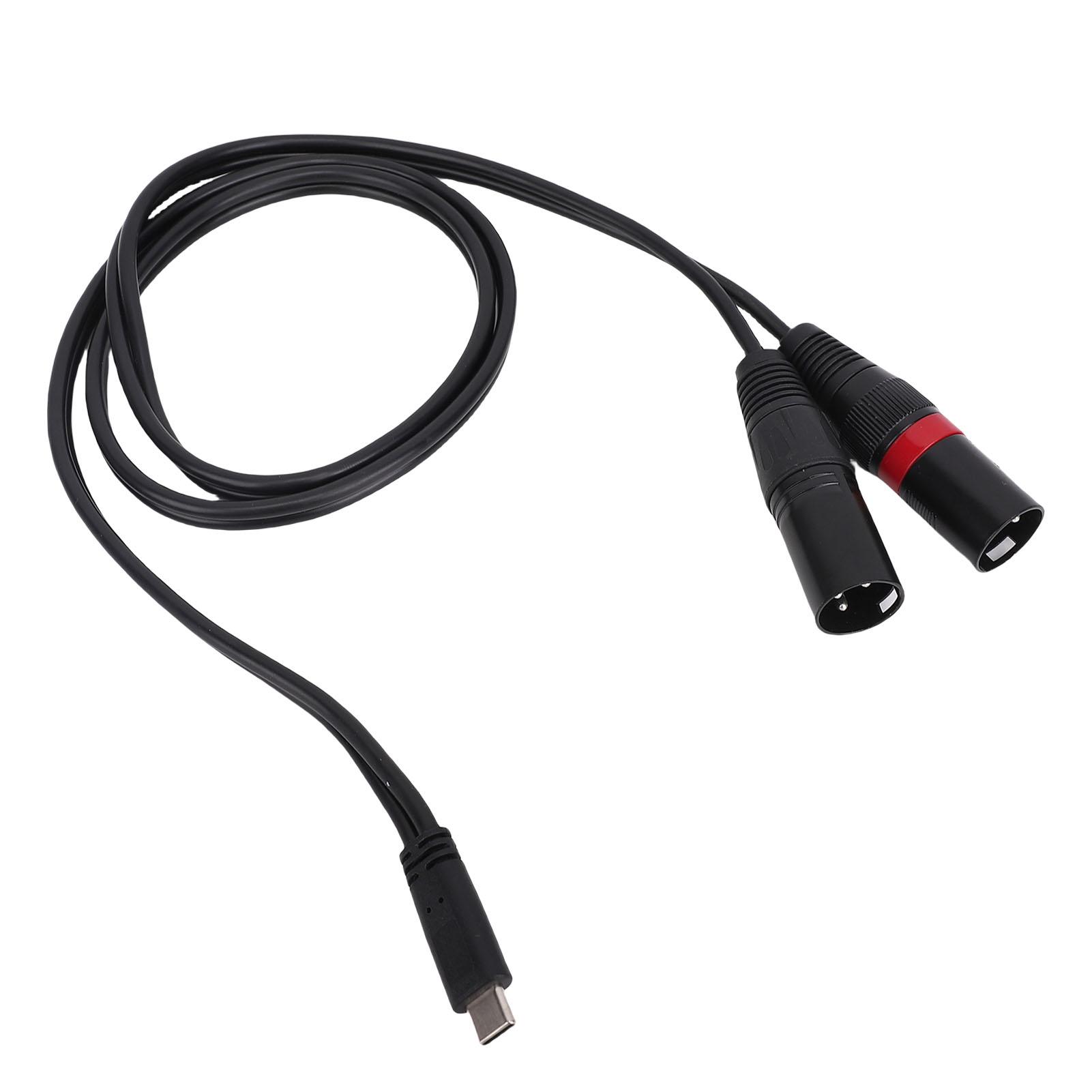 

Type C to Dual XLR Cable Y Splitter USB C to XLR Male Audio Cord for Phone Power Amplifier Active Speaker