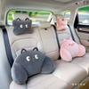 1 Set Auto Interior Decoration Car Headrest Neck Pillows Cute Cartoon Plush Waist Pillow Back Cushion Diy Accessories