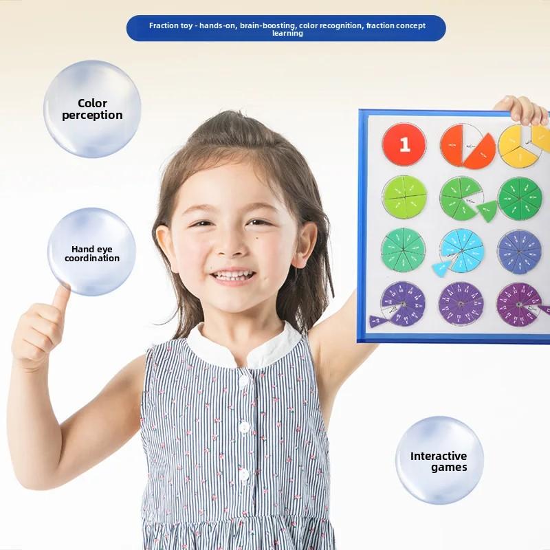 Montessori Fraction Learning Math Toys Magnetic Arithmetic Teaching Aids Educational Book Toy For Children Christmas Gifts