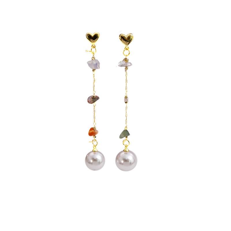 Rose Fringed Earrings, Love Contrasting Color Beaded Earrings, Niche Temperament Flower Pearl Earrings