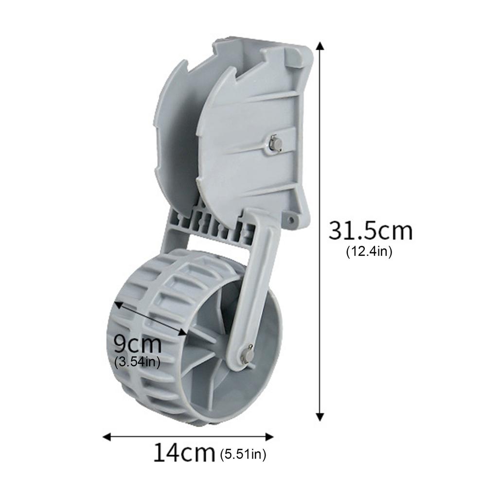 2-Pack Flip Up Retractable Dinghy Wheels Easy Mount Nylon Ribs Towing Wheels Lightweight Boats Dolly for Raft Small Kayak