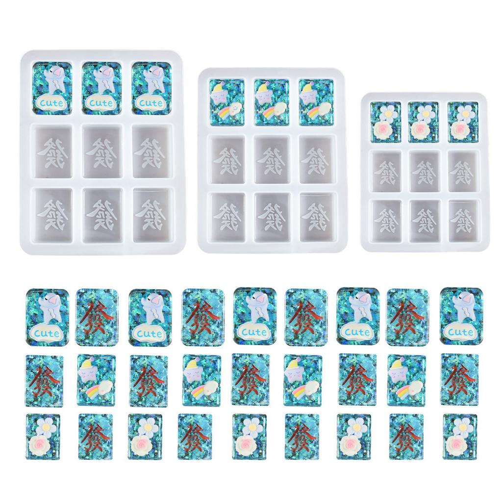 Beautiful Mahjong Pendants Drop Glue Silicone Mold for Mahjong Pendants Delicate Fortune Mahjong Mold for Decorations